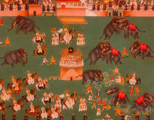 Load image into Gallery viewer, Elephant Fight Luxury Finest Museum Art Work Painted on Wasli Paper
