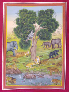 Tree of Life Handmade 21 by 14 Inches Wall Decor Miniature Painting
