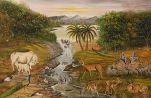 Handmade Jungle Scene Finest Wall Decor Indian Miniature Painting
