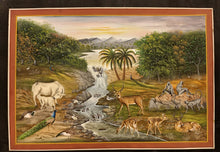 Load image into Gallery viewer, Handmade Jungle Scene Finest Wall Decor Indian Miniature Painting
