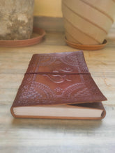 Load image into Gallery viewer, Om Embossed Brown Colour Leather Bound Diary Journal Notebook
