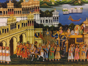 Royal Handmade Procession Painting Fine Art Work of Udaipur