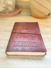 Load image into Gallery viewer, Elephant Embossed Large Leather Journal Notebook Blank Diary
